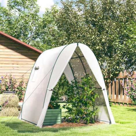 Serre 180 x 180 x 200 cm avec porte à enroulement et 2 fenêtres, pour balcon, jardin et serre à tomates