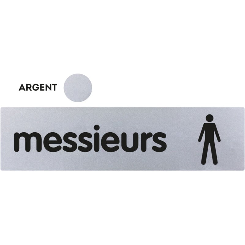 Plaquette Messieurs - Plexiglas argent 170x45mm - 4320854