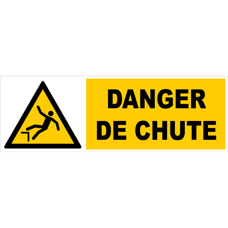 Panneau Danger De Chute Rigide X Mm