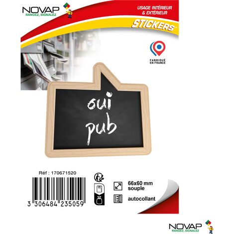 Sticker Oui pub - modèle bulle - 66 x 60 mm - 4235059 (1/2)