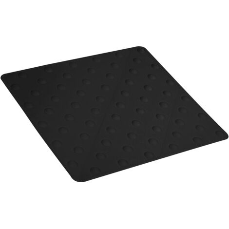 Novap – Dalle podotactile intérieure/extérieure noire 458x420mm – Surface plane granitée – Dômes en relief Ø 25mm – Résistante aux UV – 6103349