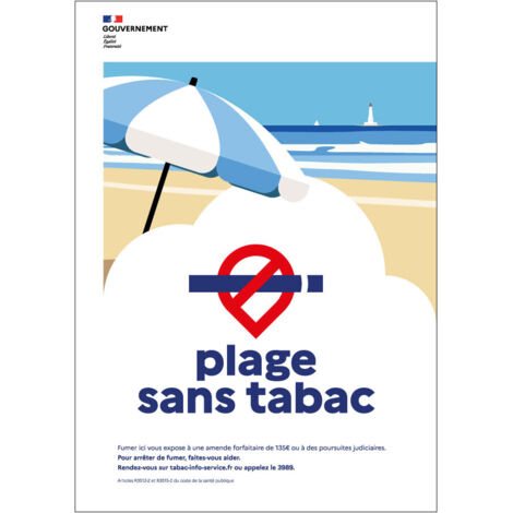 Panneau Espace Sans Tabac Plage A4 - 4002507 (1/2)