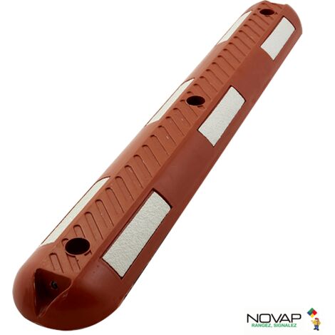 Novap – Séparateur de voie caoutchouc ultra résistant 1000 x 150 x 50 mm – 6 bandes rétroréfléchissantes – Résistance UV et hydrocarbures – 6101437