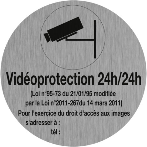 Novap – Plaque de porte vidéo Ø75mm en aluminium brossé – Fixation adhésive – Signalétique contemporaine – 4383309