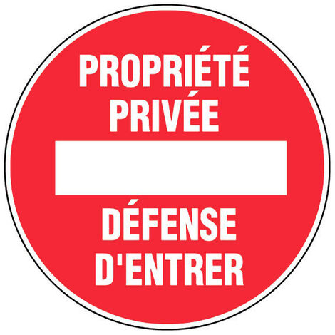 Panneau Propriété privée défense d'entrer, rigide, 18 cm