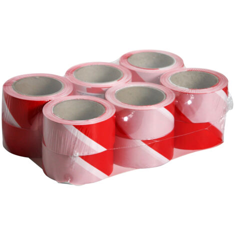 Novap – Lot de 12 rubans de signalisation rouge/blanc 50mm x 100m – Pour délimiter zones de danger – 3055054