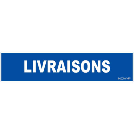 Novap – Panneau de signalisation rigide 330x75mm – Support adhésif anti-UV – Visibilité 6-7m – Normes NF ISO – 4120539