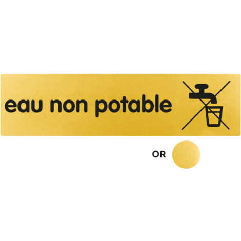 Plaque de porte Eau non potable - Classique or 170x45mm - 4490403 (1/2)