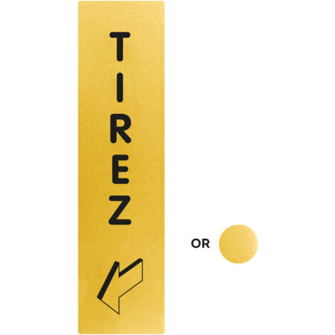 Plaque de porte Tirez vertical - Classique or 170x45mm - 4491332 (1/2)