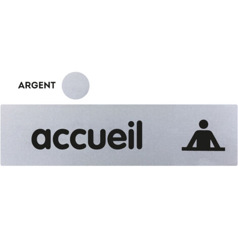 Plaque de porte Accueil - Classique argent 170x45mm - 4320106 (1/2)
