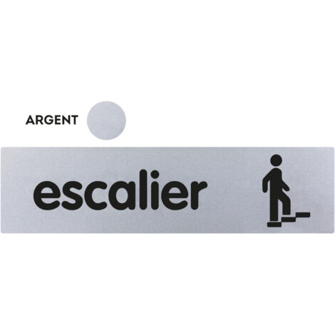 Plaque de porte Escalier - Classique argent 170x45mm - 4320519 (1/2)
