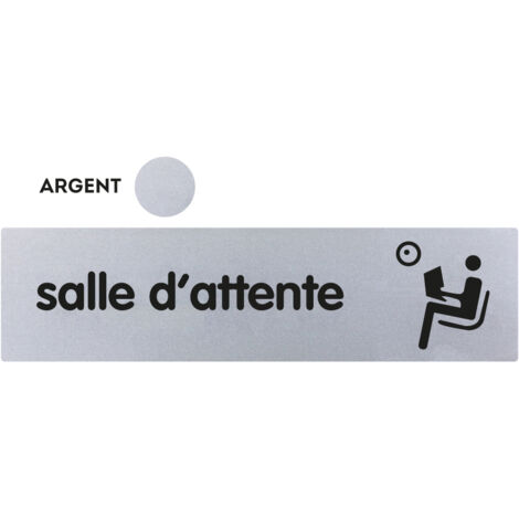 Plaque de porte Salle d'attente - Classique argent 170x45mm - 4321004 (1/2)