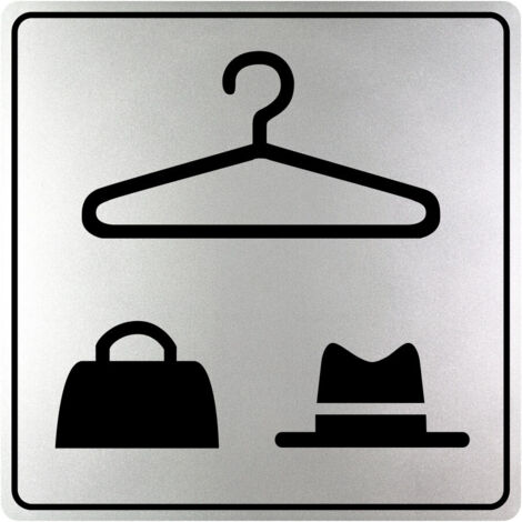 Plaque de porte Vestiaires - Classique argent 90x90mm - 4330280 (1/2)