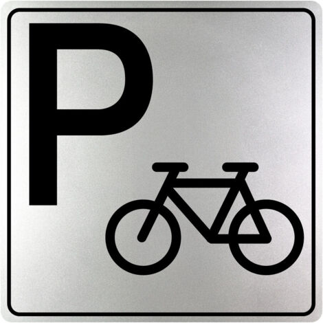 Plaque de porte Parking à vélos - Classique argent 90x90mm - 4330679