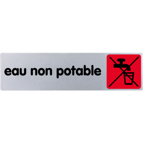 Plaque de porte Eau non potable - couleur 170x45mm - 4032856