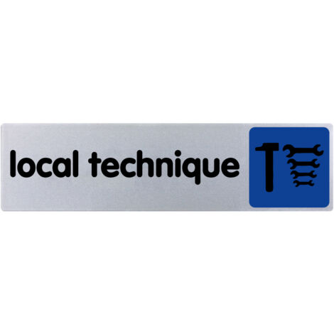 Plaque de porte Local technique - couleur 170x45mm - 4033273