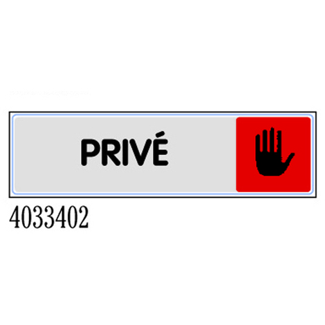 Plaquette de porte Privé - Plexiglas couleur 170x45mm - 4033402