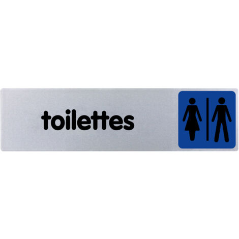 Plaque de porte Toilettes H/F - couleur 170x45mm - 4033686 (1/4)