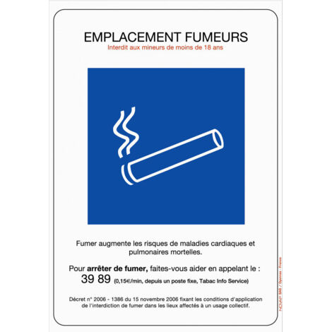 Panneaux rigides Novap - Panneau polystyrène choc - L 210 x H 297 mm - Zone fumeur