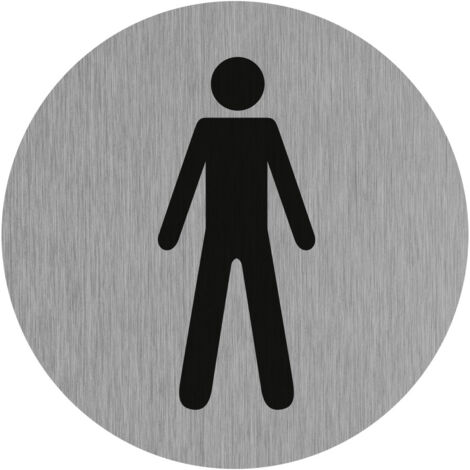 Plaque signalétique en Aluminium brossé Toilette homme D.75mm NOVAP 4383026