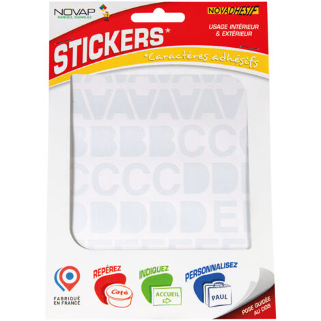 Lettres autocollantes 20mm Blanc NOVADHESIFS - 4370125