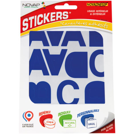 Lettres autocollantes 40mm Bleu NOVADHESIFS - 4370422