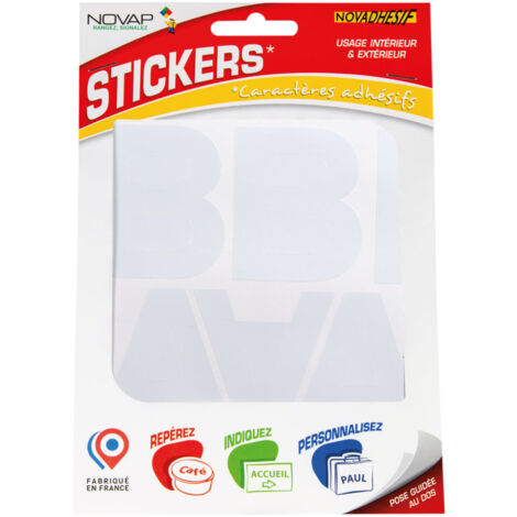 Lettres autocollantes 60mm Blanc NOVADHESIFS - 4370606 (1/5)