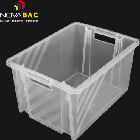 Bac gerbable et emboitable Novap - Capacité 30 L - Transparent (1/5)