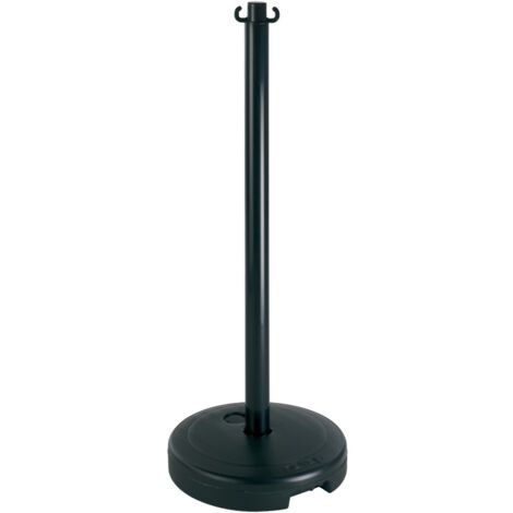 Novap – Poteau PVC noir sur socle à lester 9kg – Haute résistance au vent pour balisage extérieur – 2001731