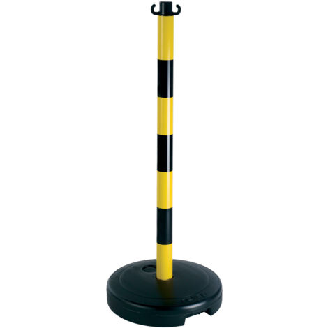 Poteau PVC Jaune/Noir sur socle à lester 9kg - 2001717