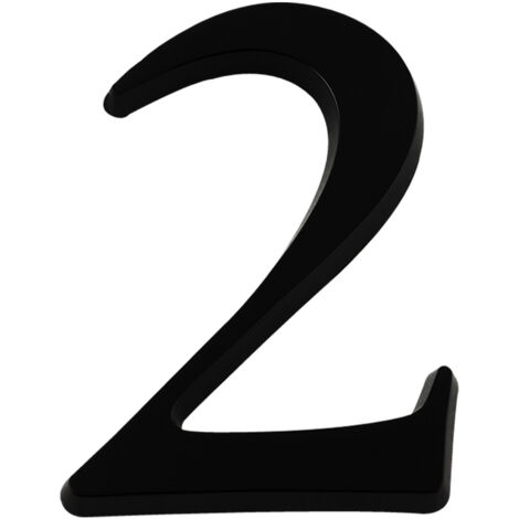 Novap – Chiffre 2 noir 40mm en plastique PS Choc – Autocollant en relief pour marquage durable – Facile à poser – 4621258