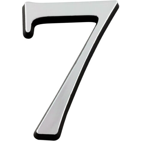 Novap – Chiffre 7 argent autocollant 60mm – Plastique PS Choc pour marquage durable – 4622903