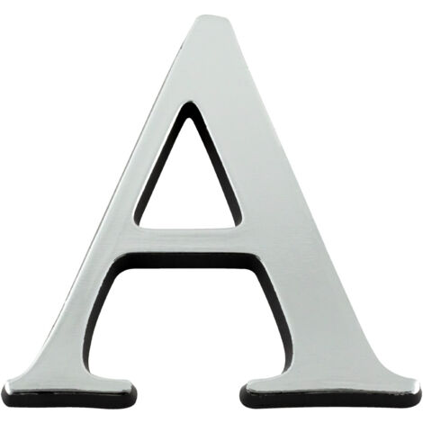 Novap – Lettre A argent 60mm en plastique PS Choc – Caractère en relief autocollant pour marquage durable – 4622934