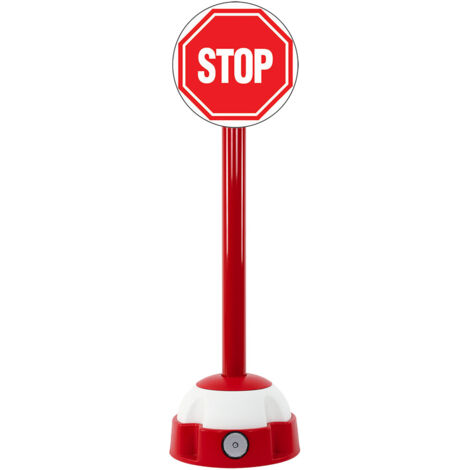 Poteau aluminium Rouge sur socle balise avec panneau - Stop - 2030281