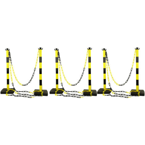 Kit 6 poteaux PVC Jaune/Noir - 2000918 (1/2)