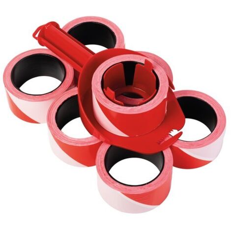 DEROULVIT' équipé de ruban de chantier - 50 mm x 100 m - 6 rouleaux