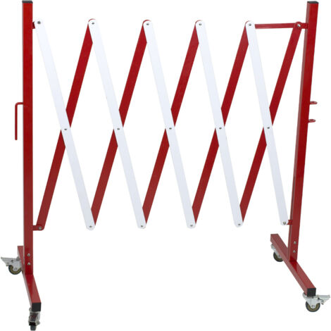 Novap – Barrière de chantier extensible modulable – Roulettes en option – Couleur rouge/blanc – 8000226