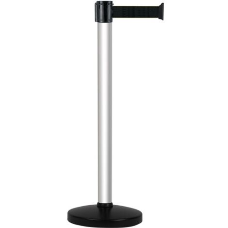 Poteau Alu Anodisé à sangle Noir 5m x 50mm sur socle portable - 2052368 (1/3)
