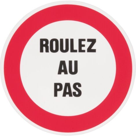 Novap – Disque plastique 30 cm – Panneau 'Roulez au pas' en polystyrène – Résistant aux chocs – Encres anti-UV pour extérieur