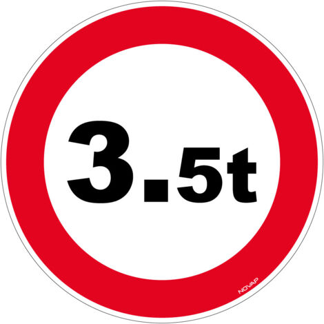 Novap – Panneau d'interdiction 3,5 T – Rigide Ø300mm – Résistant aux chocs – Environnement extérieur – 4063492