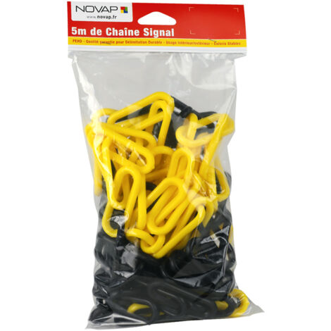 Chaîne Ø 10mm x 5m Jaune/Noir en sac - SIGNAL - 1205147