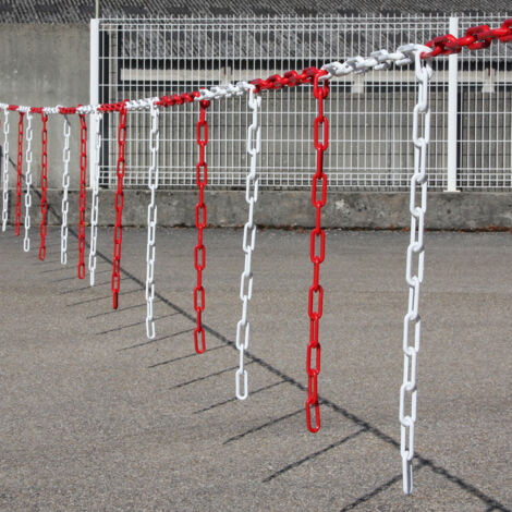 Novap – Barrière de chaîne 10m x Ø 6mm Rouge/Blanc – Chaîne de signalisation pour accès sécurisé – 1360136