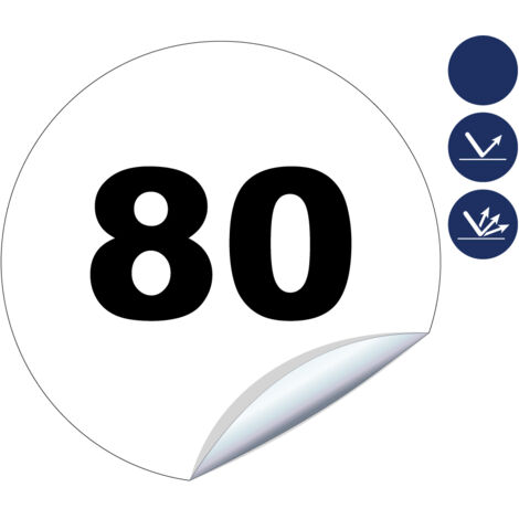Disque limitation de vitesse 80 - Ø 200mm Adhésif - standard - 3340549 (1/3)