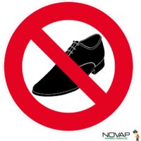 Défense D’Entrer Avec Des Chaussures Etique Panneau Autocollant D’Interdiction 