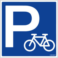 Novap – Panneau de signalisation parking vélos 200x200mm – Résistant aux chocs – Encres anti-UV – Trous pour fixation – 4220918