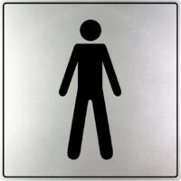 Plaque de porte Toilettes hommes - Gamme Iso 7001 200x200mm - 4380025