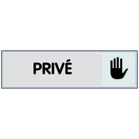 Plaquette Privé - Plexiglas argent 170x45mm - 4320953