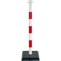 Poteau PVC Rouge/Blanc sur socle lesté 3kg - 1000001