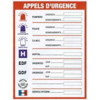 Novap – Panneau de signalisation consignes de sécurité appels d'urgence 460x320mm – Polystyrène résistant UV – 4300344