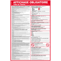 Novap – Panneau d'obligation code du travail 400x600mm – Résistant aux UV – Matière PS (Polystyrène) – 4300832